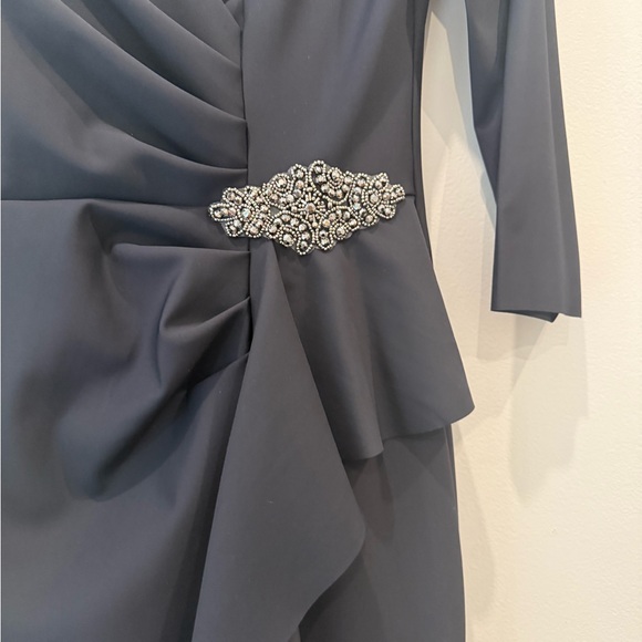 Alex Evenings Black Long Sleeve Dress with Embellishment - Picture 2 of 8